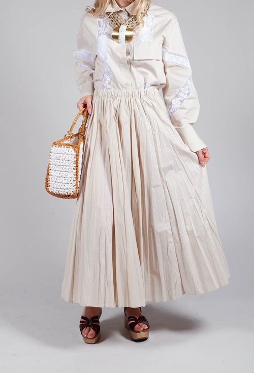 Creased Poplin Skirt in Dune