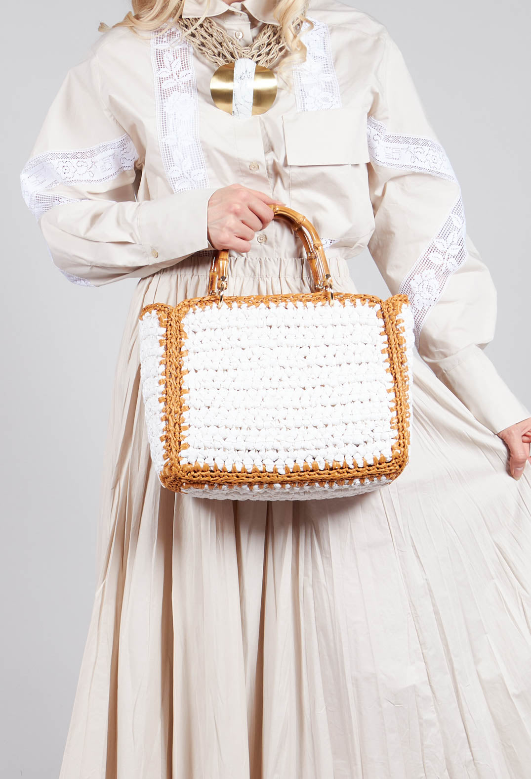 Creased Poplin Skirt in Dune