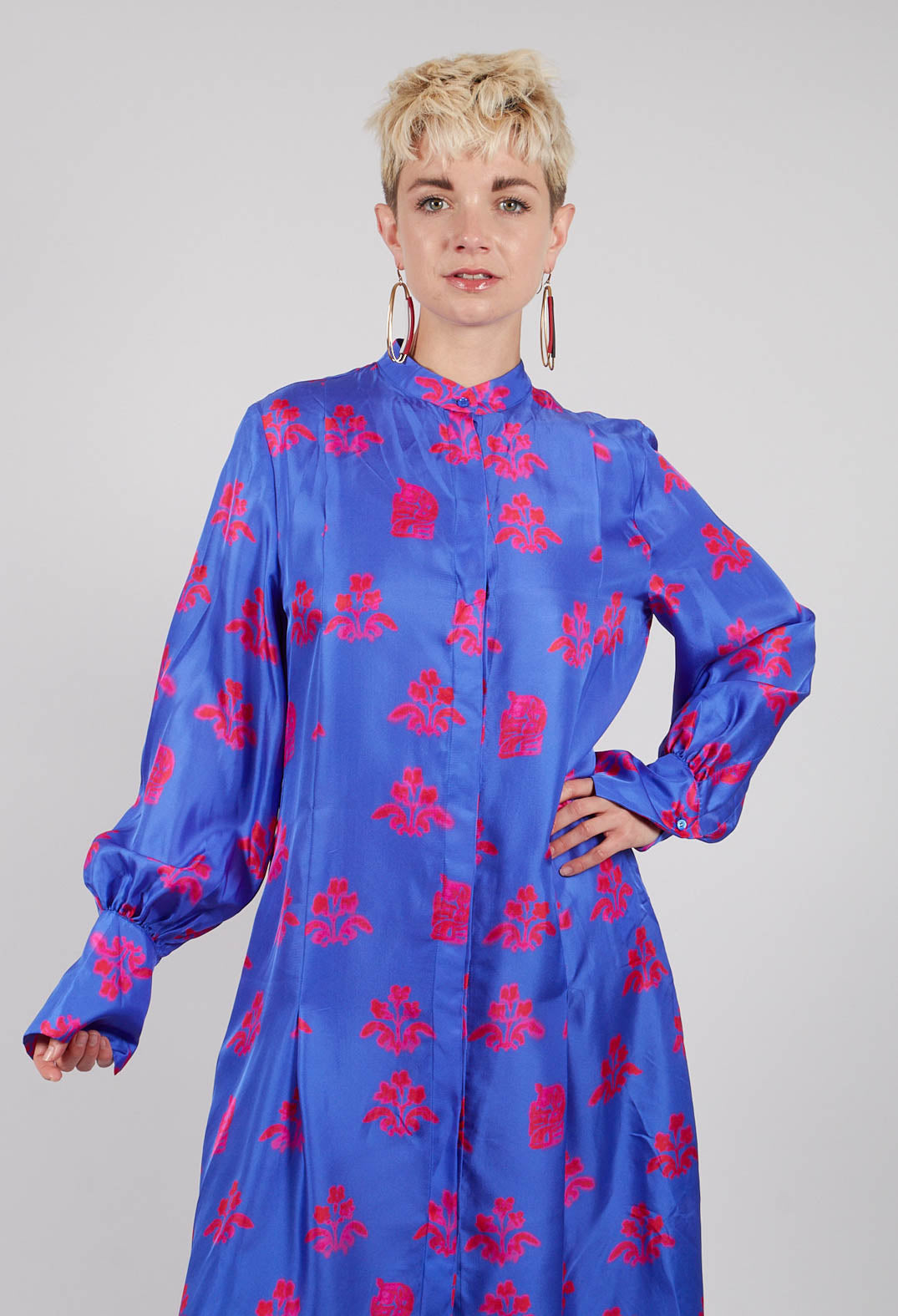 Silk Chemiser Dress in Jardin Print