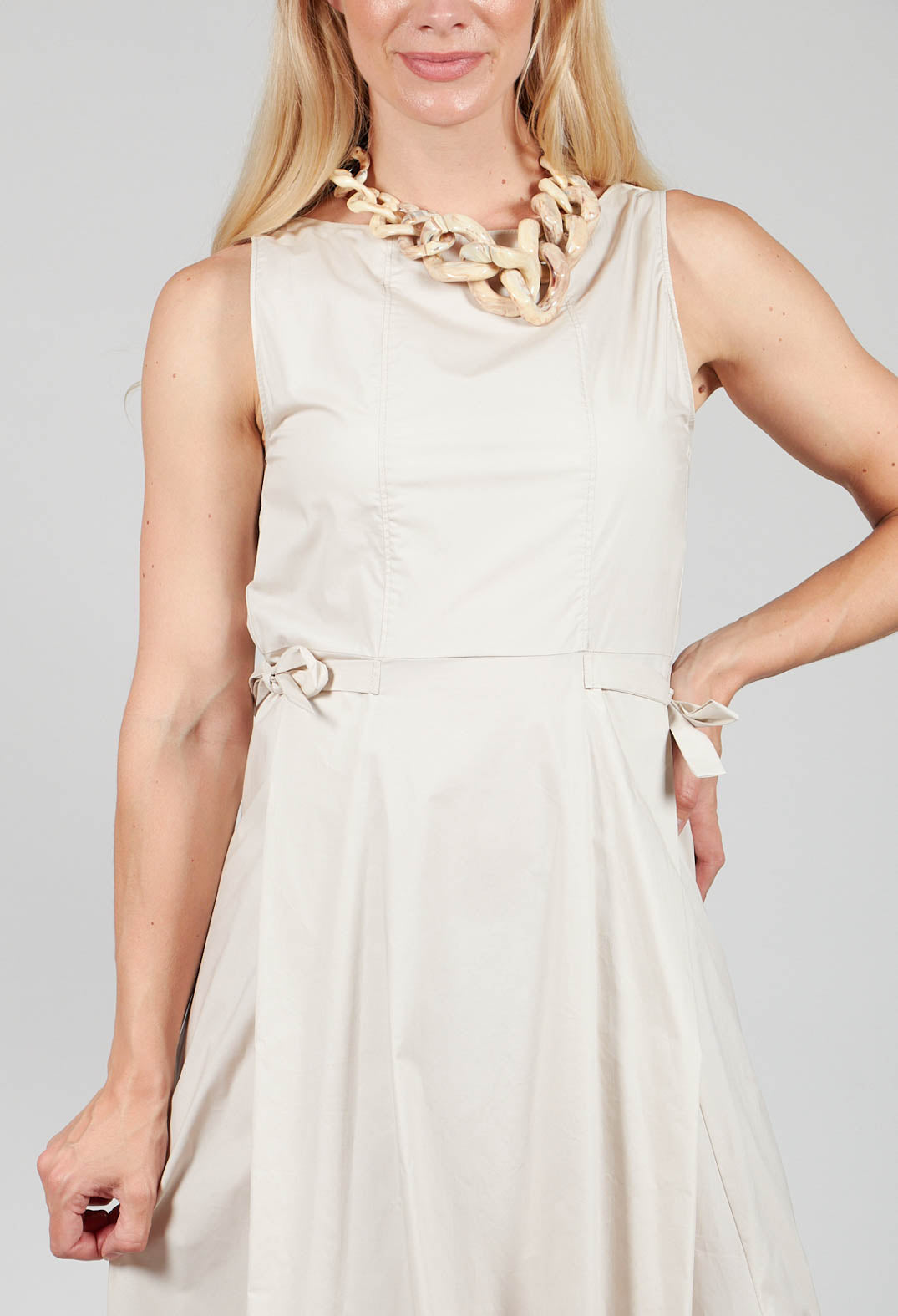 Flared Poplin Dress in Dune