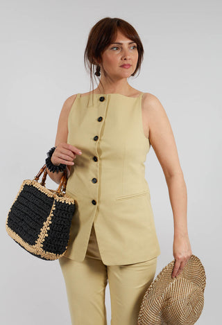 Gabardine Waistcoat in Pear Sorbet