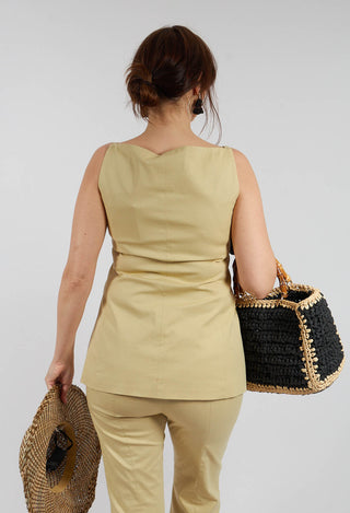 Gabardine Waistcoat in Pear Sorbet
