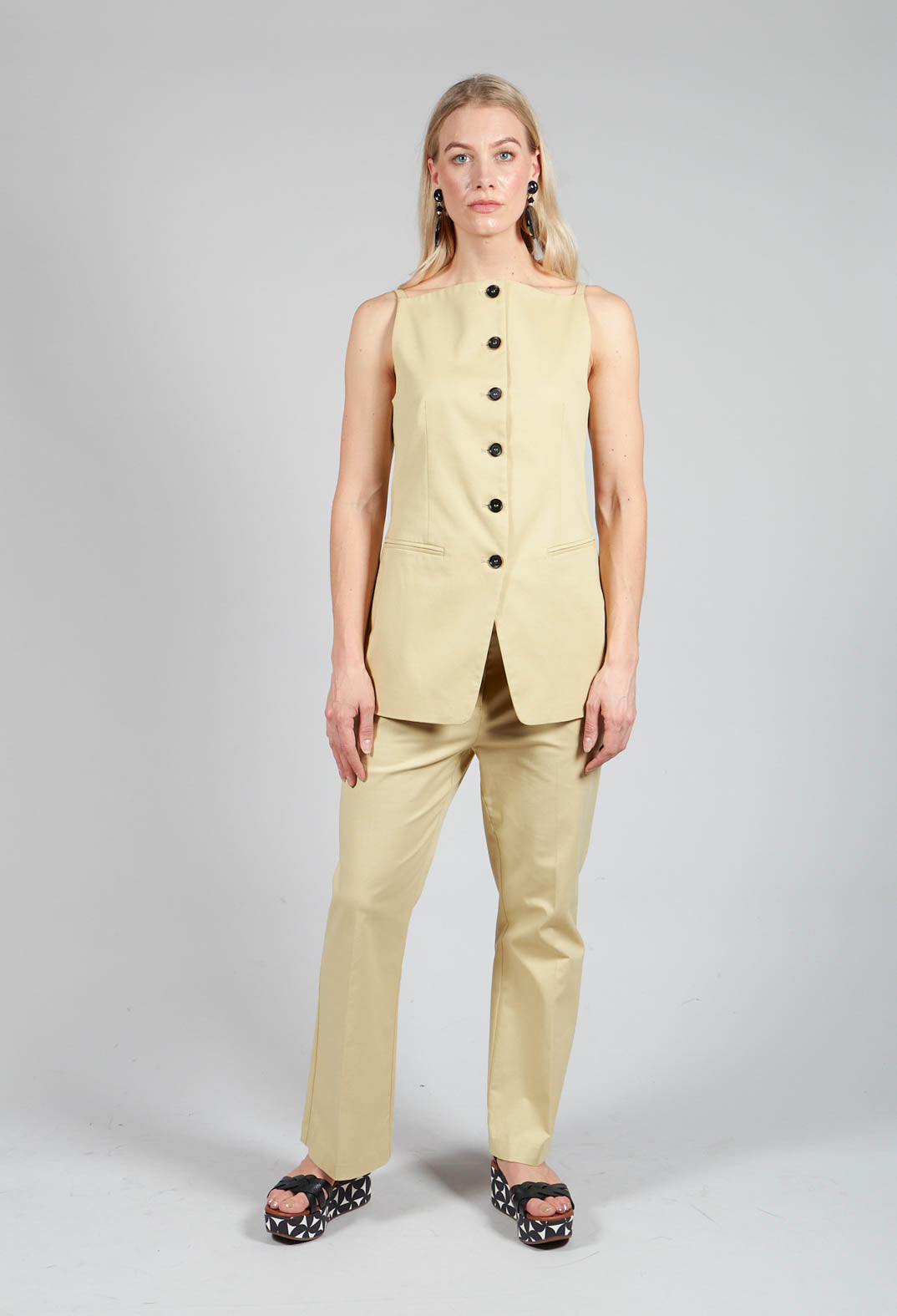 Gabardine Waistcoat in Pear Sorbet