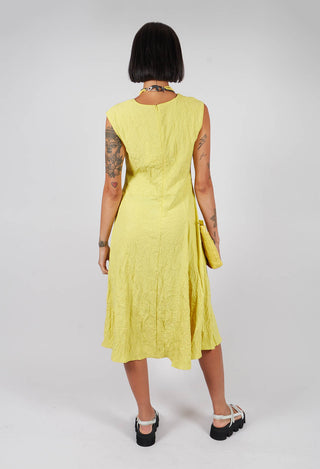 Creased Cotton Dress in Apple Green