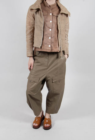 Agos Leather Trousers In Khaki