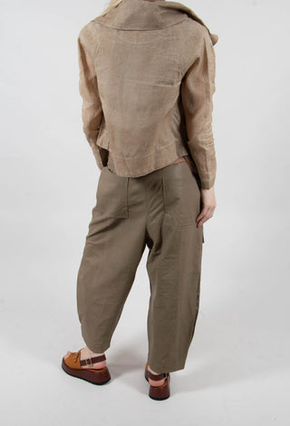 Agos Leather Trousers In Khaki