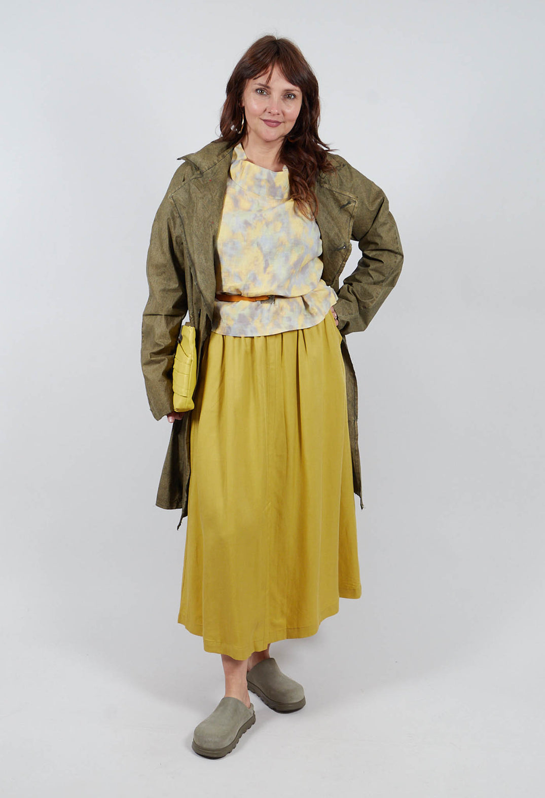 Yokoalf Skirt in Green Yellow