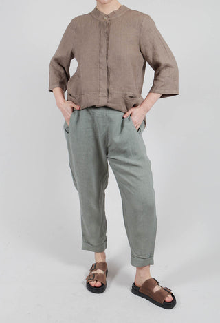 Linen Geisha Trousers in Eucalyptus