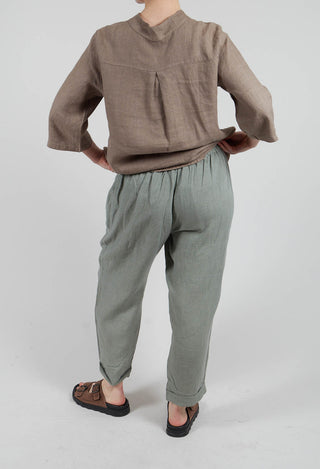 Linen Geisha Trousers in Eucalyptus
