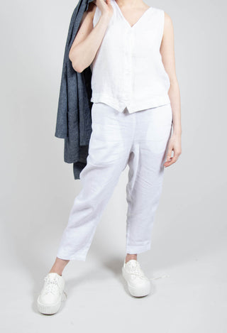 Linen Geisha Trousers in White