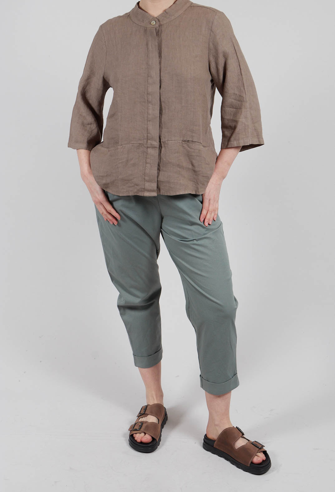 Relaxed Geisha Trousers in Eucalyptus