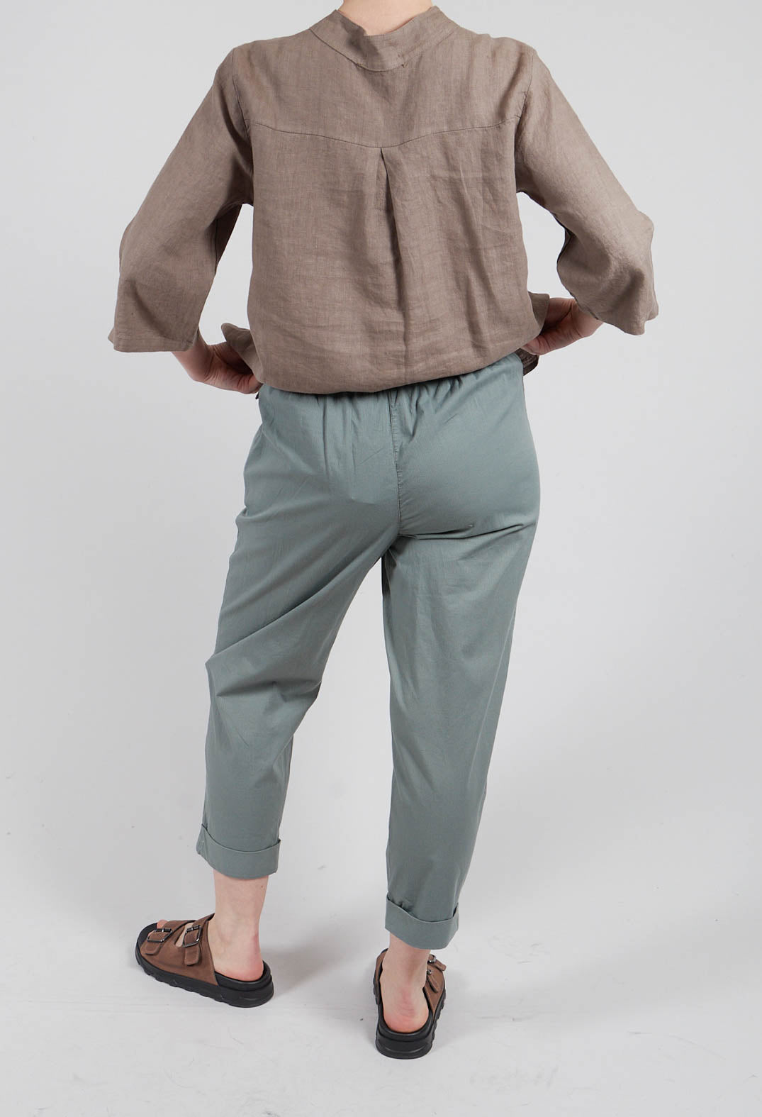Relaxed Geisha Trousers in Eucalyptus
