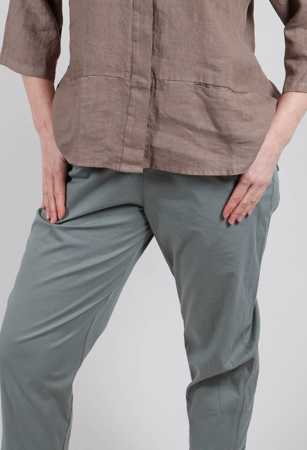Relaxed Geisha Trousers in Eucalyptus
