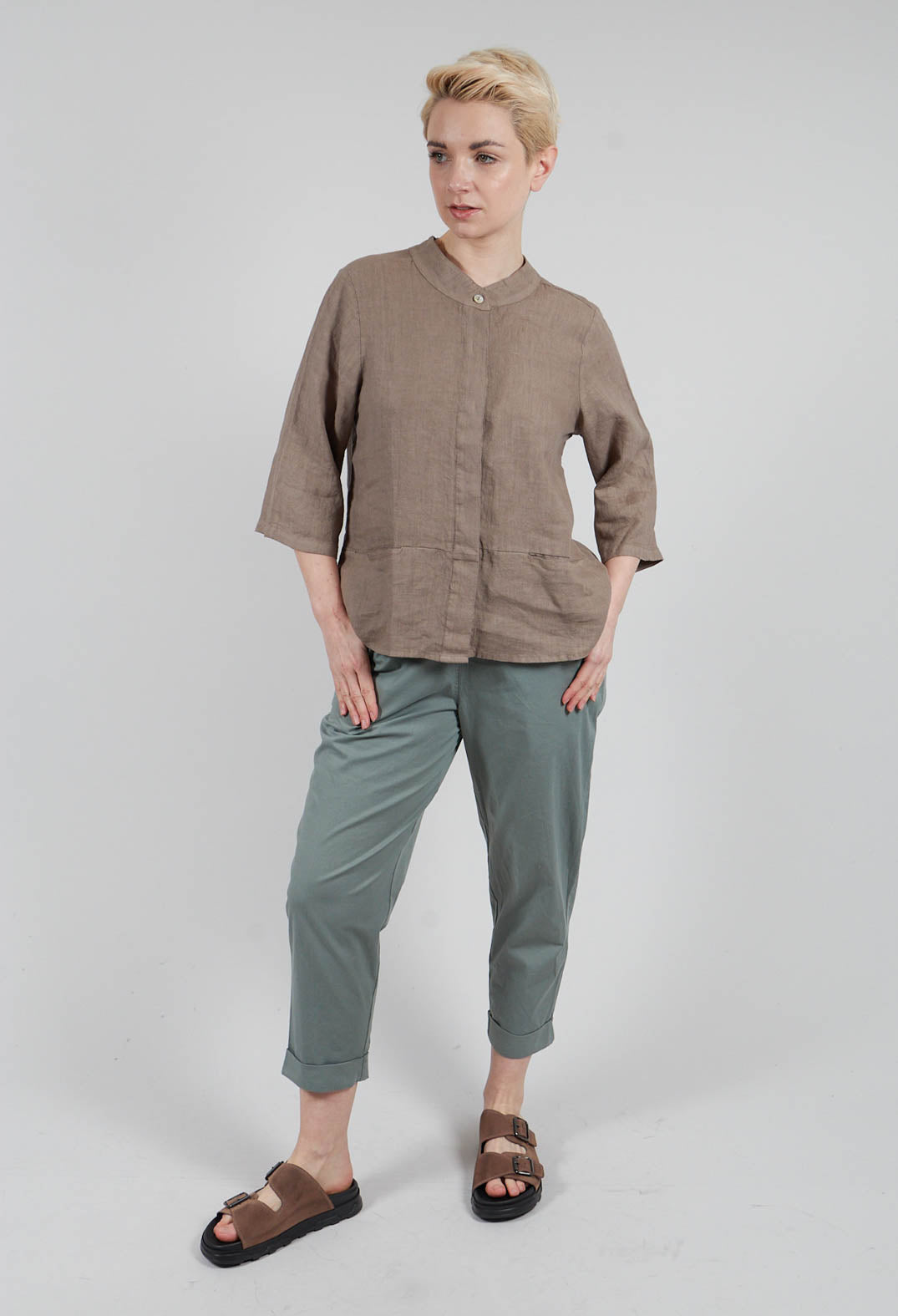 Relaxed Geisha Trousers in Eucalyptus
