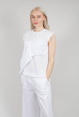 Asymmetric Cut Top in White