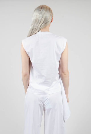 Asymmetric Cut Top in White