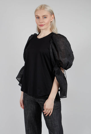 Balloon Sleeve Blouse in Black