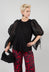 Balloon Sleeve Blouse in Black