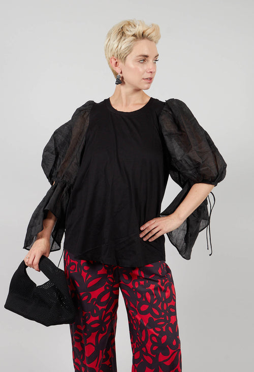 Balloon Sleeve Blouse in Black
