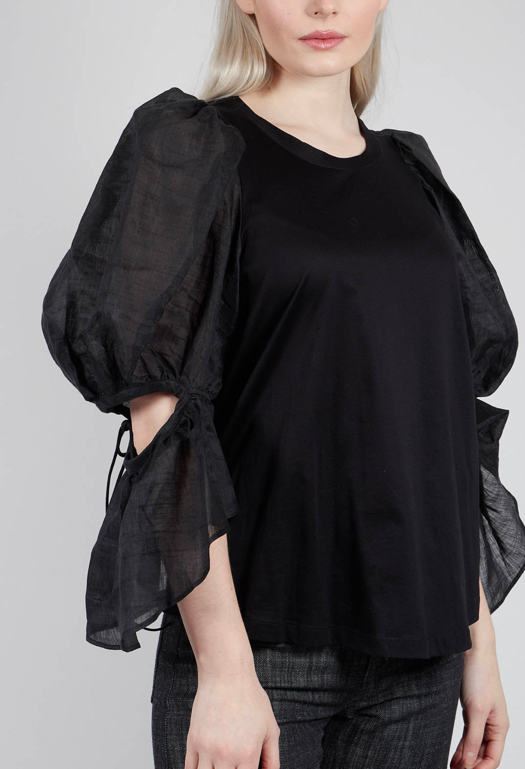 Balloon Sleeve Blouse in Black