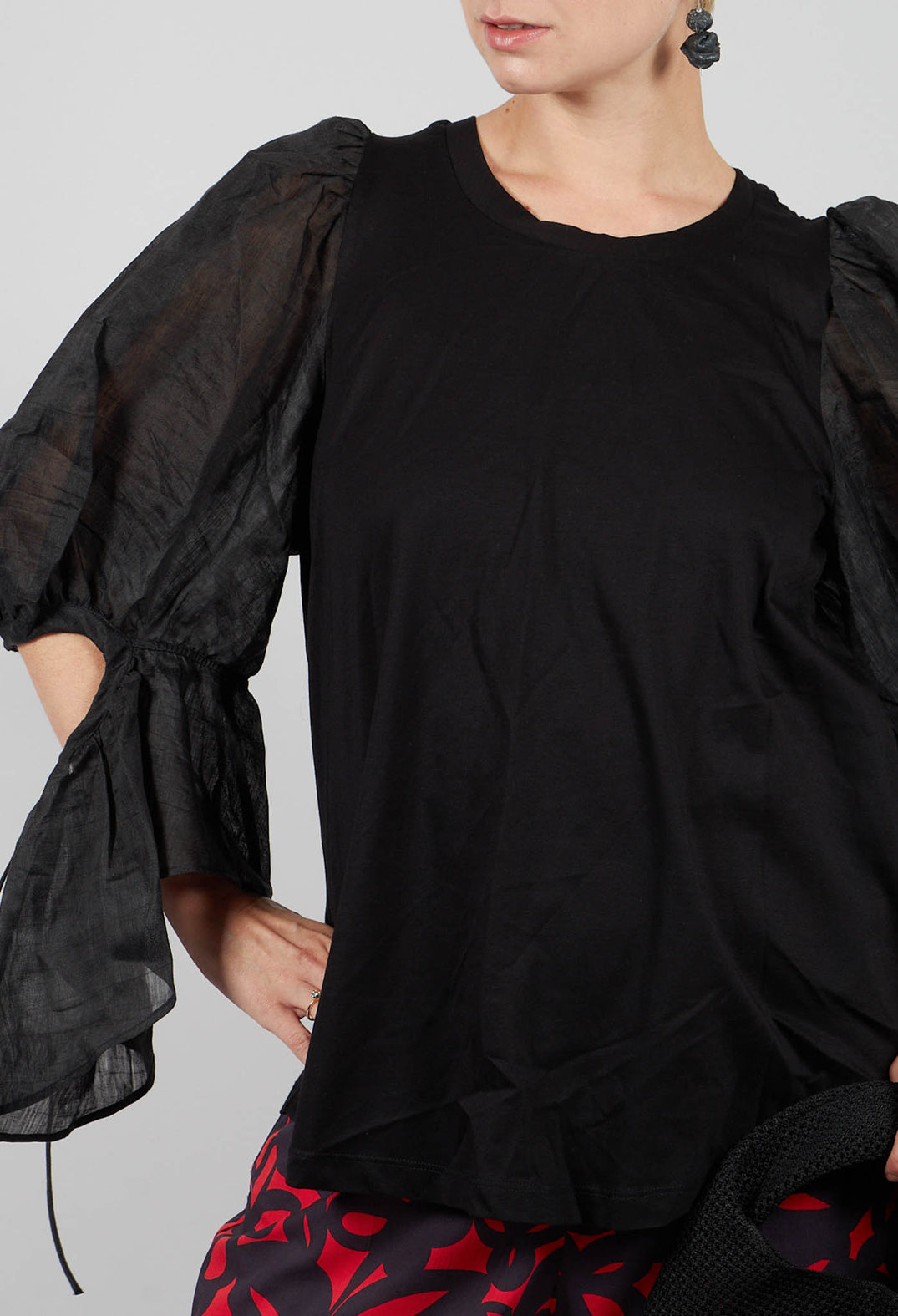 Balloon Sleeve Blouse in Black