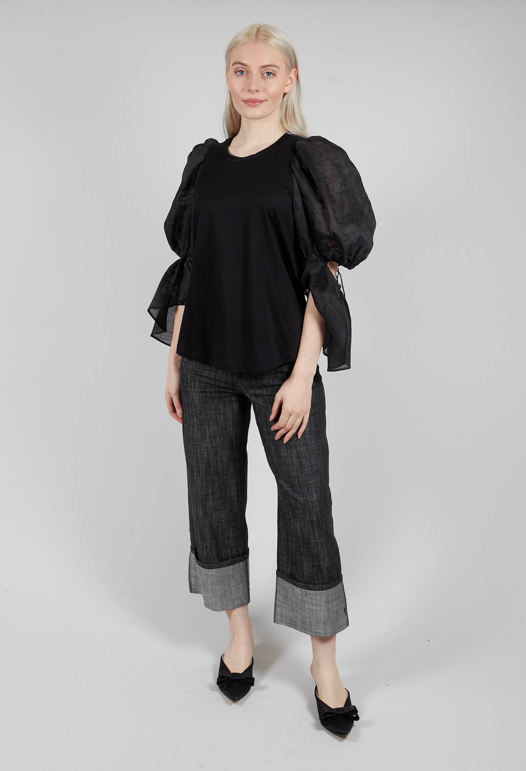Balloon Sleeve Blouse in Black