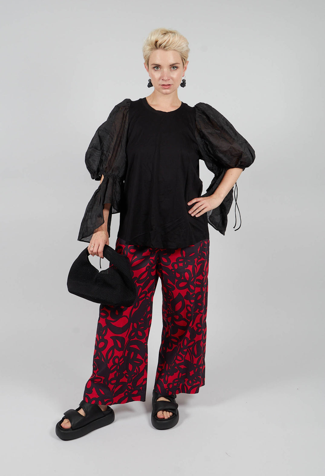 Wide Leg Trouser in Gojiberry and Polinig
