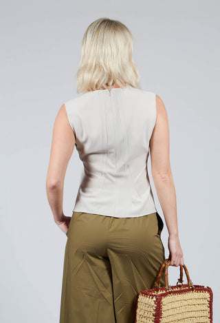 Ruched Vest Top in Beige