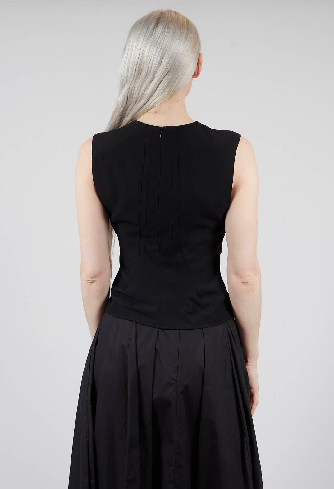 Ruched Vest Top in Black