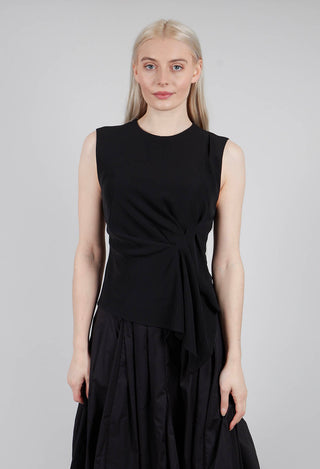 Ruched Vest Top in Black
