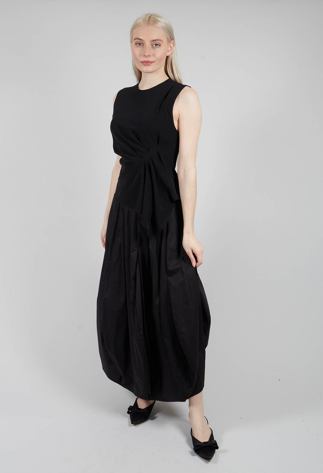 Ruched Vest Top in Black