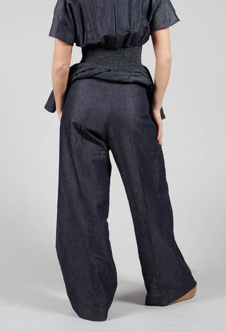 Pleated Trousers in Denim