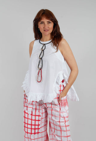 Frill Hemmed Blouse in White