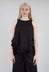 Frill Hemmed Blouse in Black