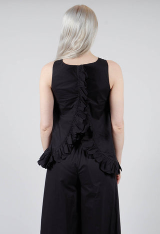 Frill Hemmed Blouse in Black