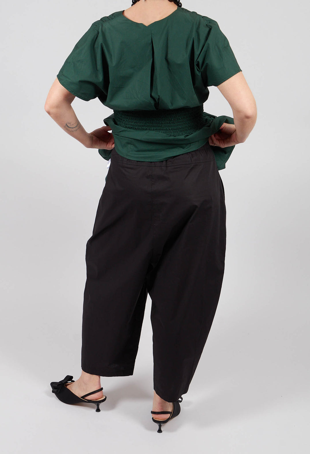 Balloon Leg Trousers in Black