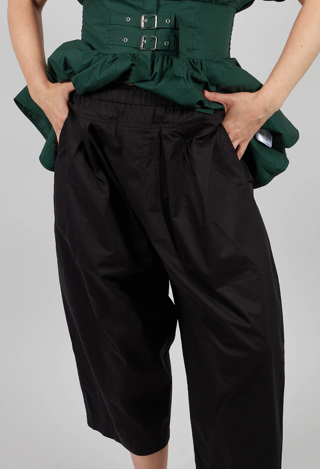 Balloon Leg Trousers in Black