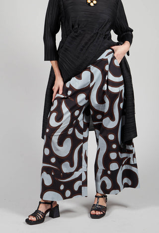 Patterned Culottes in Brown Print