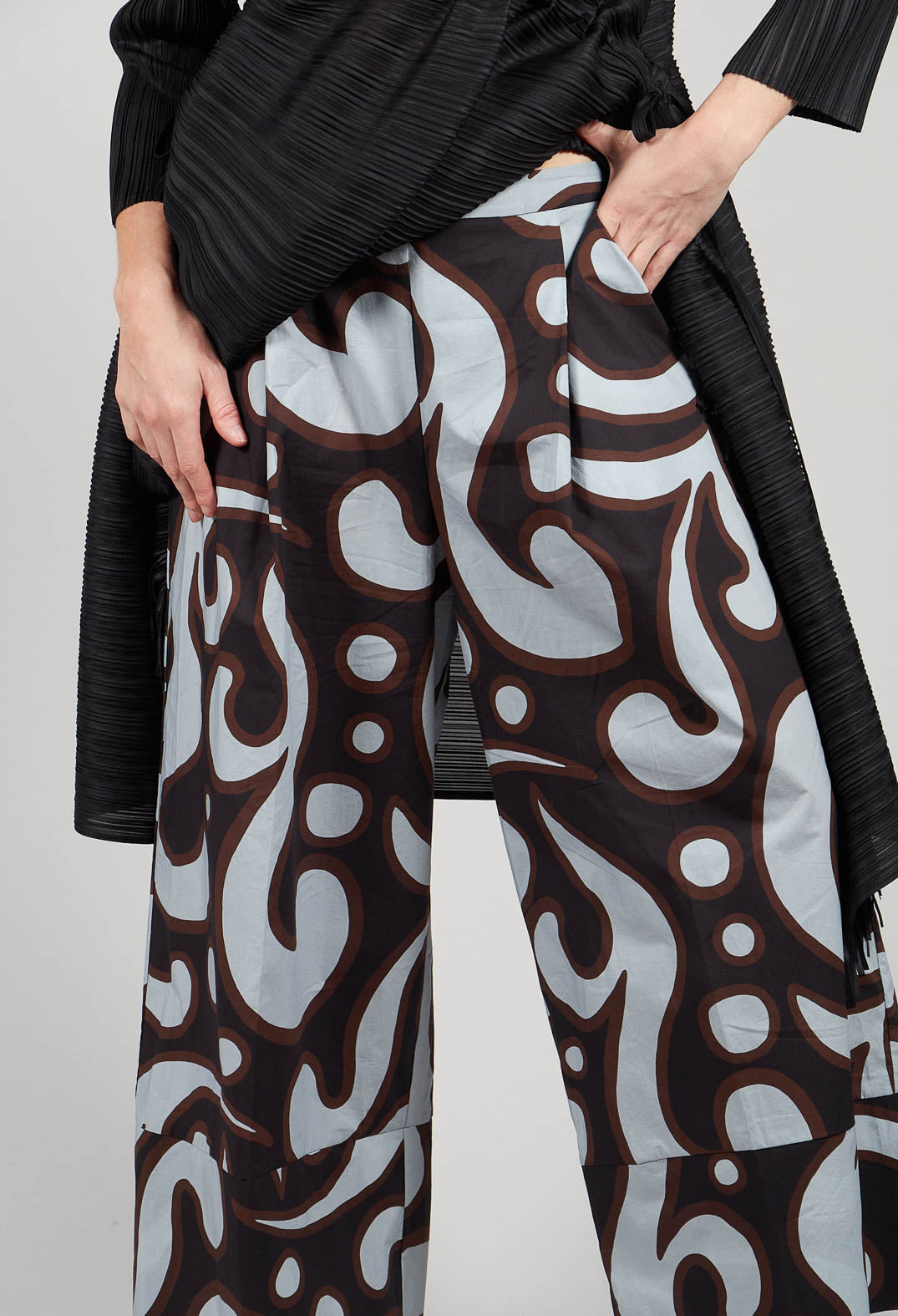 Patterned Culottes in Brown Print