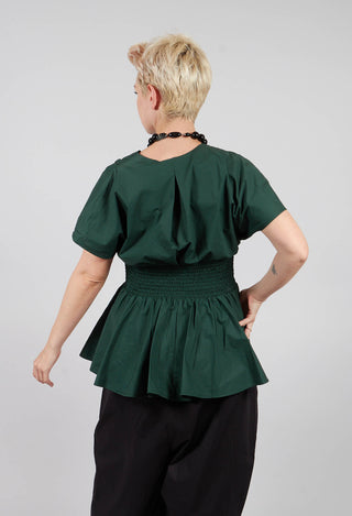 Belt Front Blouse in Green