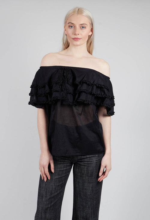 Milk Maid Blouse in Black