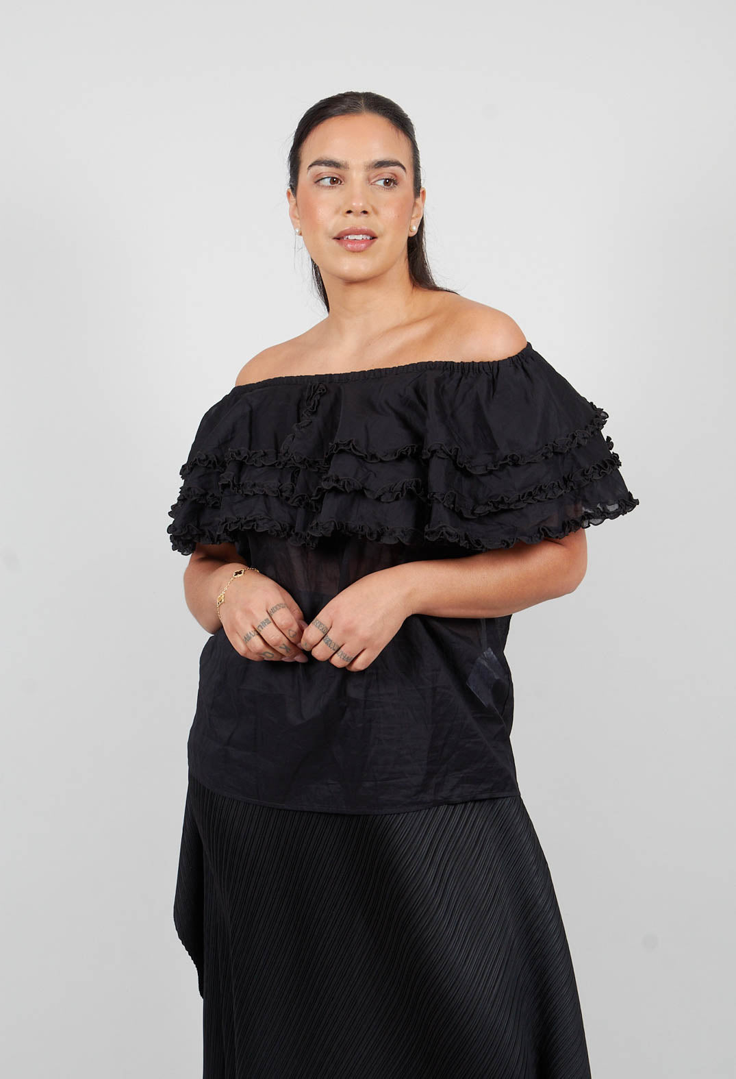 Mei Meij Milk Maid Blouse in Black | Olivia May Mei Meij Milk Maid Blouse in Black | Olivia May