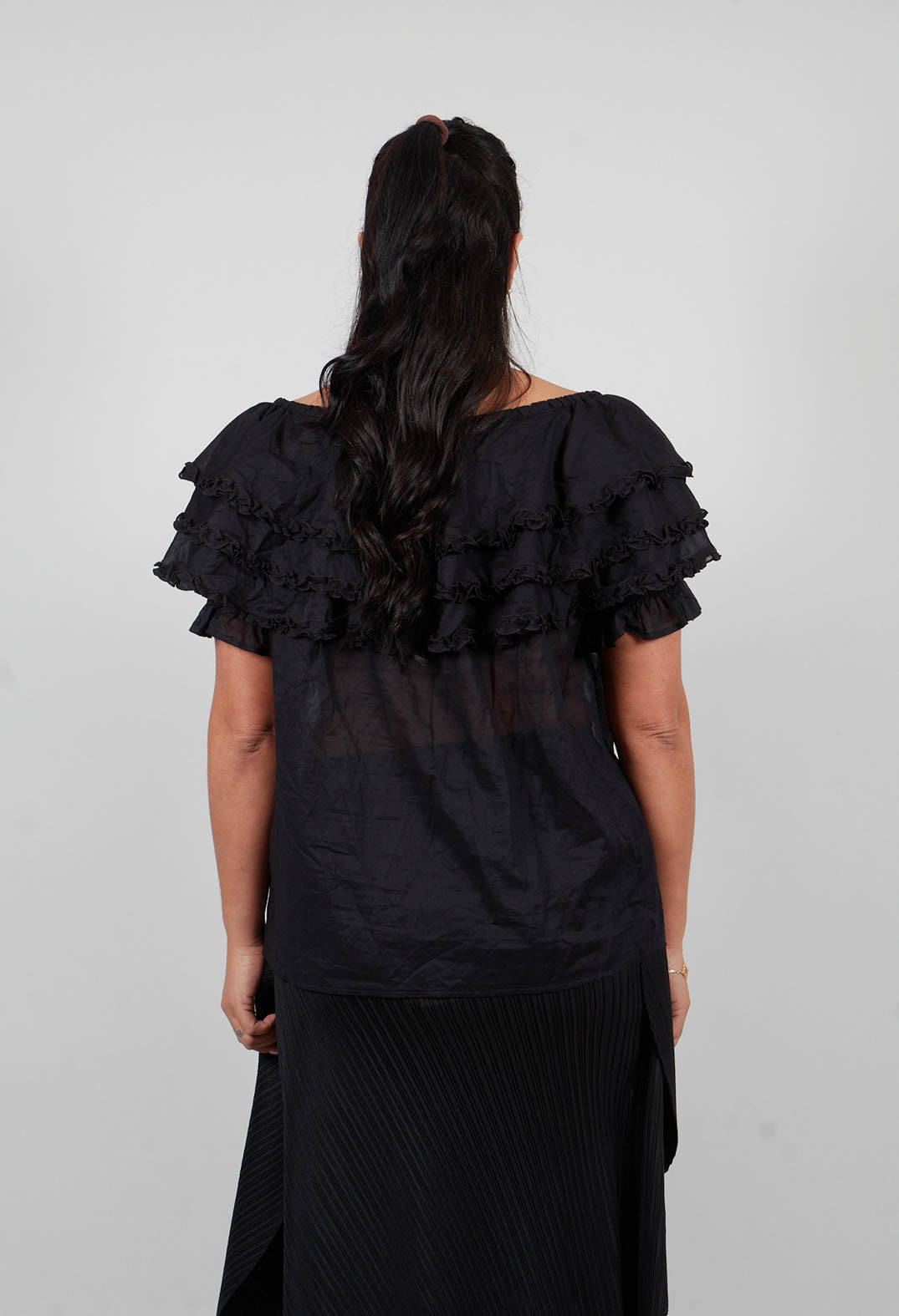 Milk Maid Blouse in Black