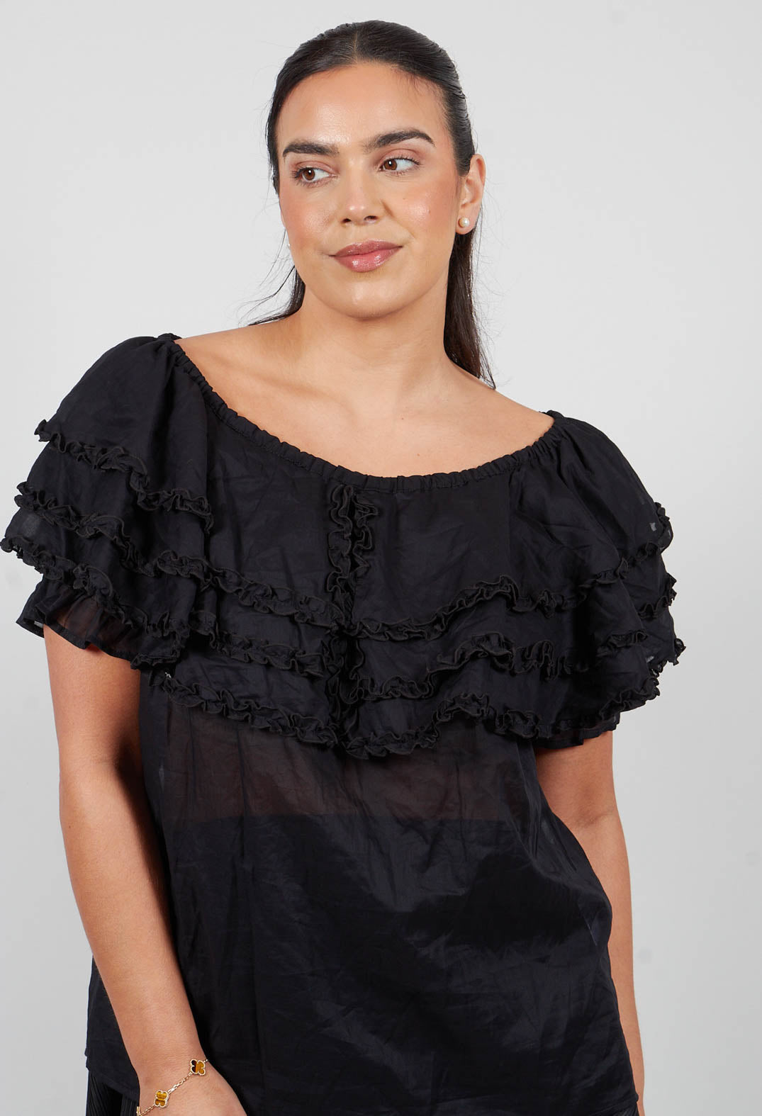 Milk Maid Blouse in Black