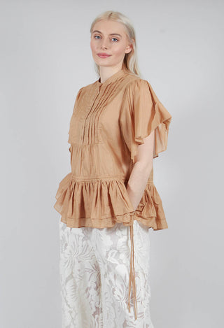 Button Up Blouse in Camel