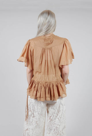 Button Up Blouse in Camel