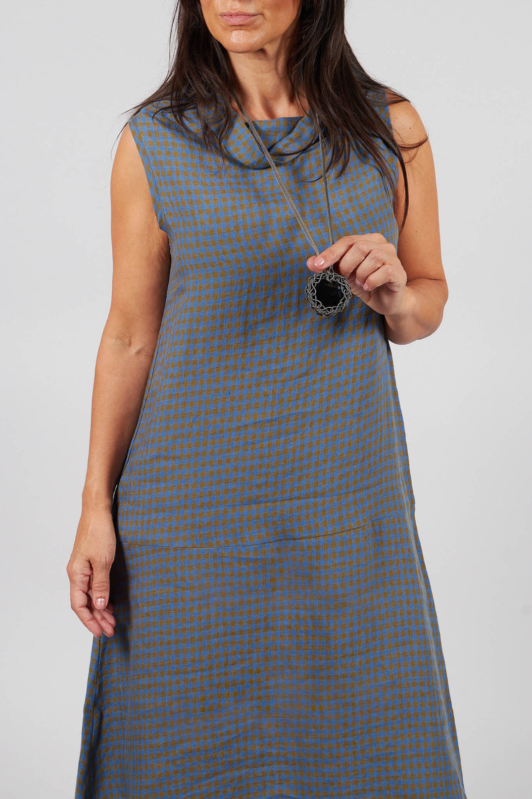 Gingham Linen Dress in Gilli