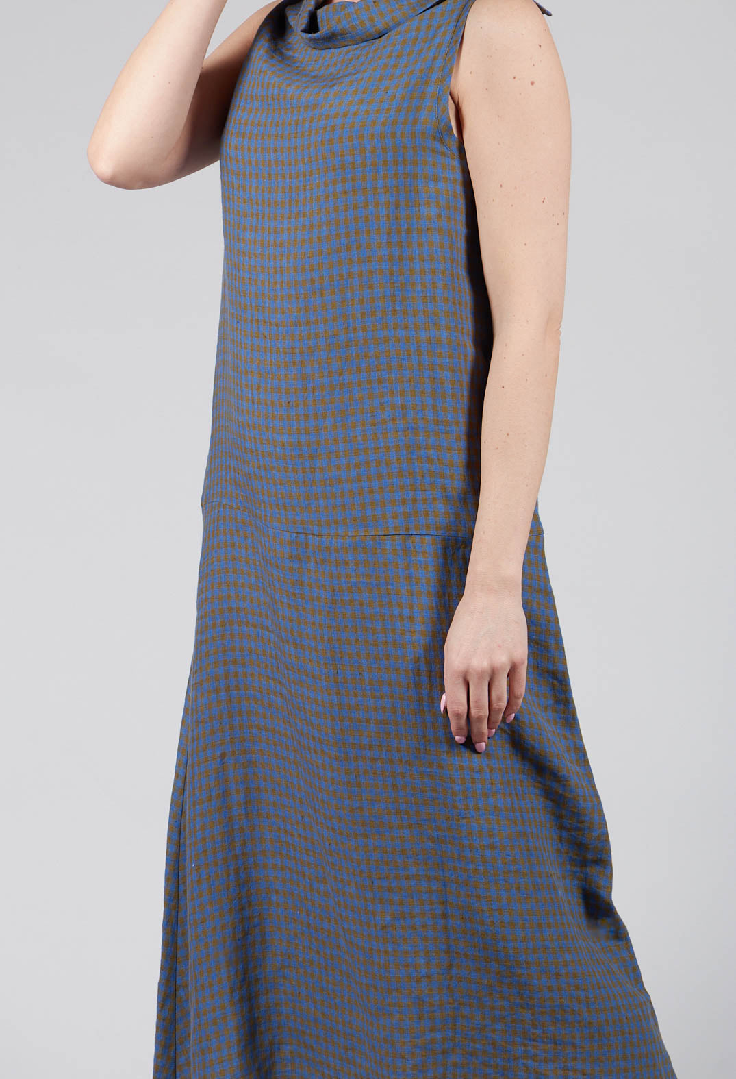 Gingham Linen Dress in Gilli