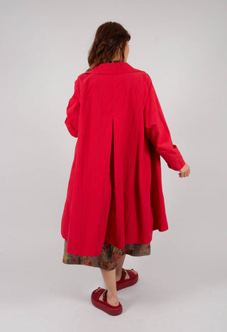 Pleated Overcoat in Rosso