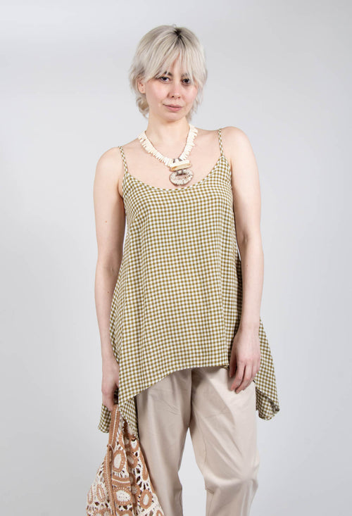 Gingham Tunic Vest in Foglia